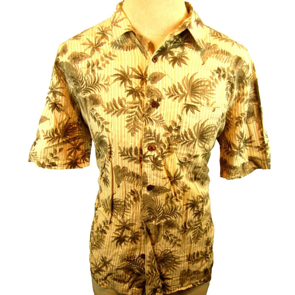 Mens Havana Jack's Cafe 100% Cotton SS Floral Hawaiian Casual Shirt sz Med